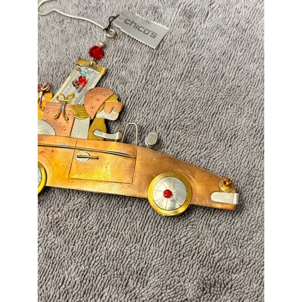 Chico's Hip Chick Convertible Car Ornament Gold Copper NEW Mixed Metal